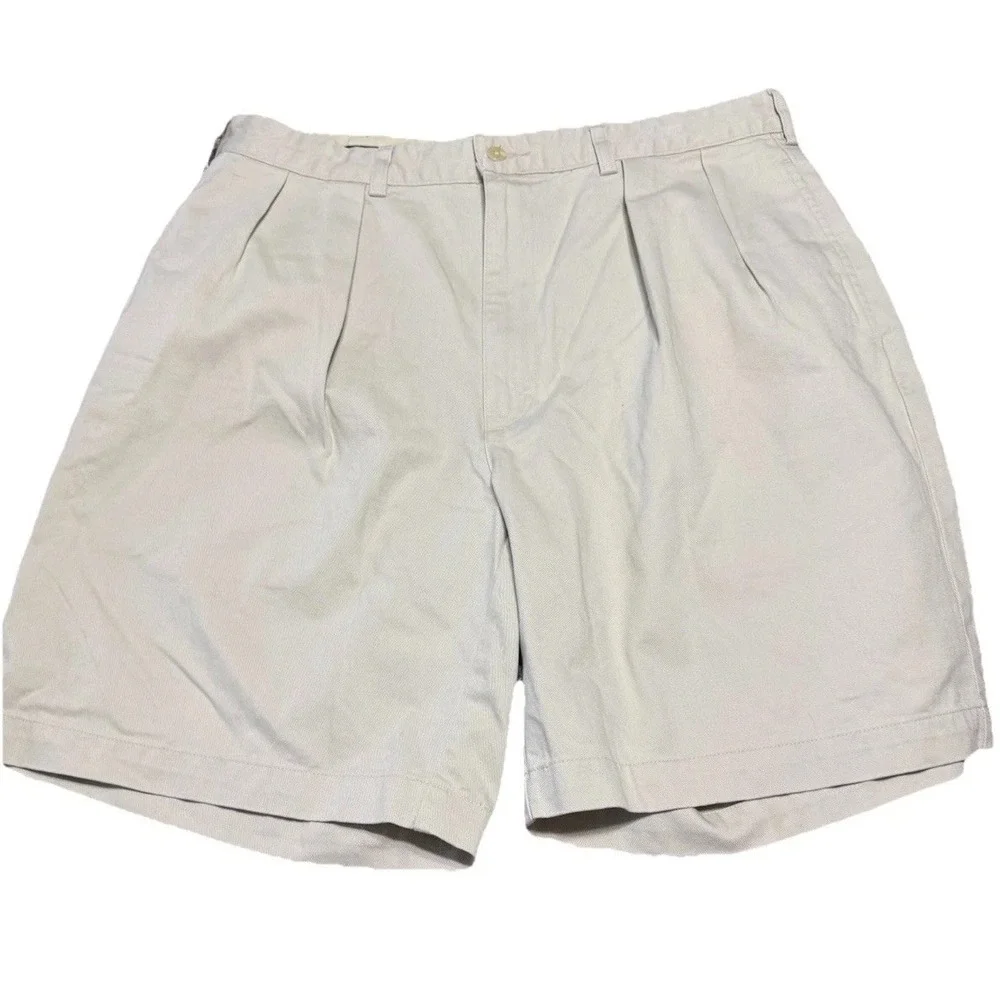 Polo‎ Ralph Lauren Men's Tyler Khaki Beige Pleated Chino Shorts, Size 36